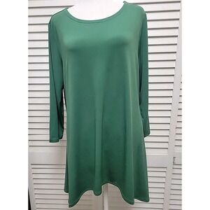 Alfani Hi Lo Tunic 3/4 Sleeve Emerald Green Tunic Shirt Top Women's SZ Large EUC